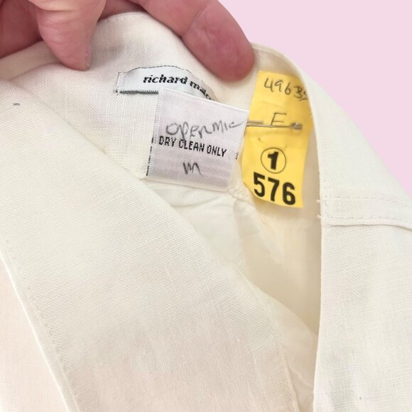 RICHARD MALCOLM LONG WHITE LINEN MAXI SKIRT - 12 - Picture 5 of 9